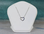 Heart Shaped Sapphire Necklace in Solid Gold