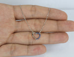 Heart Shaped Sapphire Necklace in Solid Gold