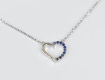 Heart Shaped Sapphire Necklace in Solid Gold