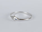 Hamsa Hand Ring / 10k 14k 18k Solid Gold Ring / Natural Blue Sapphire Ring / Hand of Fatima Ring / Protection Good Luck Minimalist Stacking