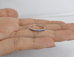 Natural Sapphire Half Eternity Ring in 10k 14k 18k Solid Gold