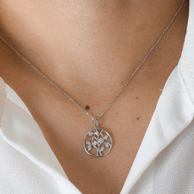 10k 14k 18k Solid Gold Tree Of Life pendent With Diamonds