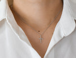 Diamond Cross Necklace in 14k 18k Solid Gold
