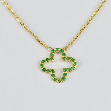 yellow_gold_stone_emerald_clover_necklace_jewels_by_tarry