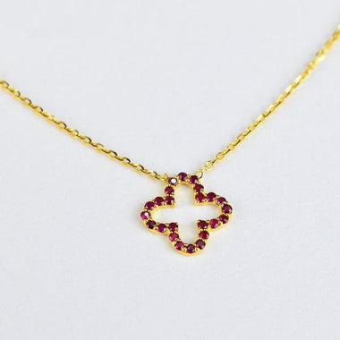 yellow_gold_stone_ruby_clover_necklace_jewels_by_tarry