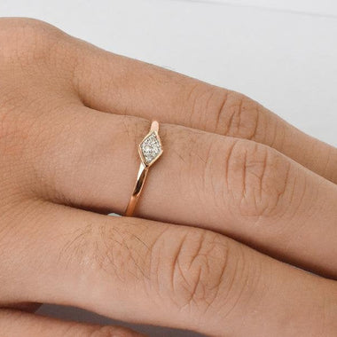 18K Yellow gold / Size 6.75 / Pave Diamond Ring / Trendy Diamond Ring / Natural White Diamond / Birthday Gift / NXDOJGD44/06/01 - Jewels By Tarry