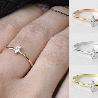 18K Rose gold Size 7 / Marquise Ring / Engagement Diamond Ring / Wedding Ring / Marquise Cut Diamond / Solitaire Ring / NXDOJGD36/22/01 - Jewels By Tarry