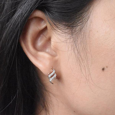 18K Rose gold / Trendy Diamond Stud Earrings / Minimalist Diamond Earring / Delicate Dainty Gold Diamond Stud Earring / NXDOJGD35/10 - Jewels By Tarry