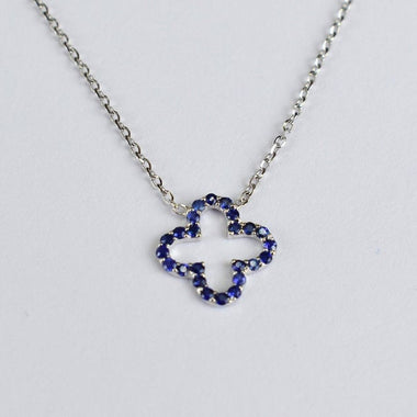 white_gold_stone_blue_sapphire_tiny_clover_necklace_jewels_by_tarry