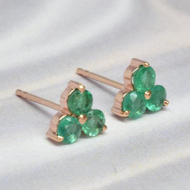 rose_gold_stone_trio_tiny_emerald_stud_earrings_jewels_by_tarry