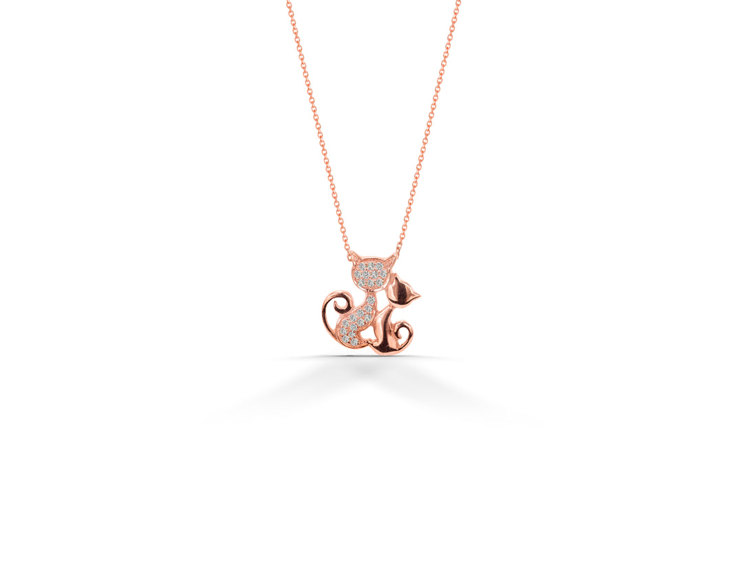 1/20 CT. T.W. Diamond Cat Necklace in 10K White Gold|Zales | Diamond cat  necklace, Diamond cat, Cat necklace