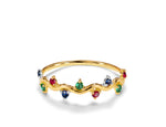 Multi Stone Colorful Ring in Gold