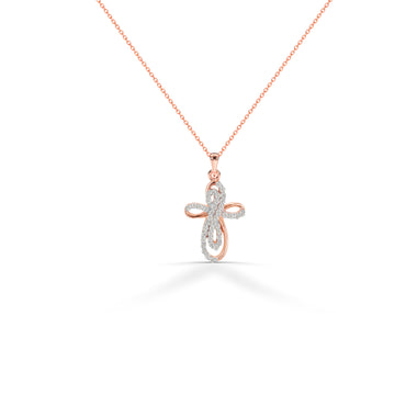 Unique Tiny Pave Diamond Cross Necklace