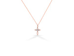 Heart Cross Diamond Necklace In 10k 14k 18k Solid Gold