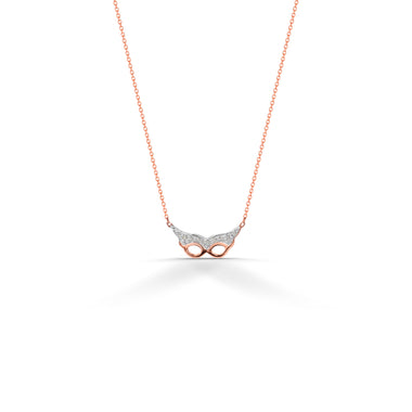Masquerade Mask Diamond Necklace in 10k ,14k, and 18k Solid Gold