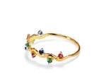 Multi Stone Colorful Ring in Gold