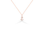 Diamond Anchor Necklace in 10k, 14k, and 18k Gold