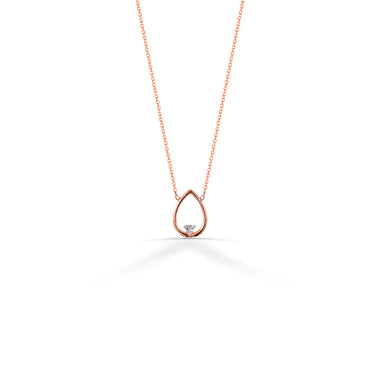 Open Pear Floating Diamond Pendant Necklace