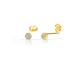 Tiny Diamond Bezel Stud Earrings