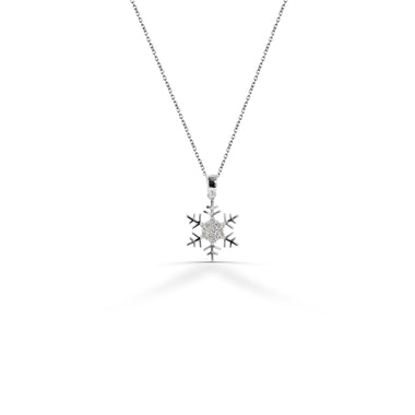 Snowflake Diamond Pendant in Solid Gold