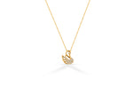 Diamond Swan Necklace in Solid Gold