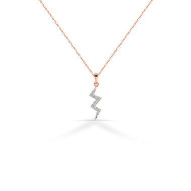 Diamond Thunderbolt Necklace in Solid Gold