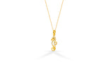 Natural Diamond Seahorse Charm Necklace in Solid Gold