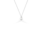 10k 14k 18k Gold Cross Anchor Necklace with Micro Pave Natural Diamonds