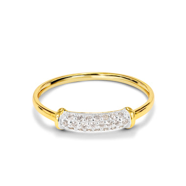 Micro Pave Wedding Diamond Ring in 10k 14k 18k Gold / Half Eternity Diamond Ring / Thin Dainty Diamond Cluster Engagement Ring