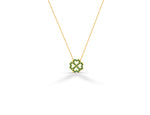 Gold Clover Necklace with Natural AAA Quality Emeralds