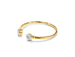 2 Stone Diamond cuff ring in 10k 14k and 18k Gold