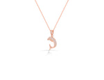 Diamond Dolphin Necklace in Solid Gold