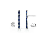 Sapphire Bar Stud Earrings in Solid Gold