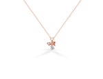 Gold Angel Charm Necklace With 0.05 Ctw Diamonds