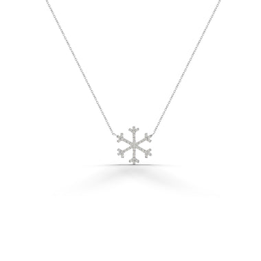 Snowflake Necklace with Natural Round Diamonds