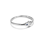 18K White gold Size 7 / Dainty Hamsa Hand Ring / Natural Blue Sapphire Ring / Hand of Fatima Ring / NXDOJDR977/02