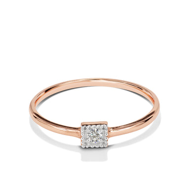 18K Rose gold / Size 7 / Diamond Solitaire Engagement Ring / Square Diamond Engagement Ring / NXDOJGD36/19