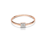 18K Rose gold / Size 7 / Diamond Solitaire Engagement Ring / Square Diamond Engagement Ring / NXDOJGD36/19