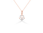 Heart Anchor Diamond Necklace in 10k 14k 18k Solid Gold