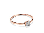 18K Rose gold / Size 7 / Diamond Solitaire Engagement Ring / Square Diamond Engagement Ring / NXDOJGD36/19