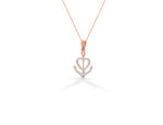 Heart Anchor Diamond Necklace in 10k 14k 18k Solid Gold