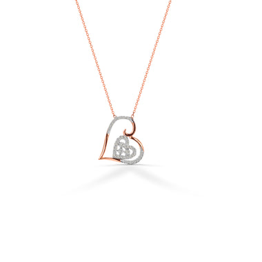 Heart Diamond Necklace in Rose, Yellow, and White Gold