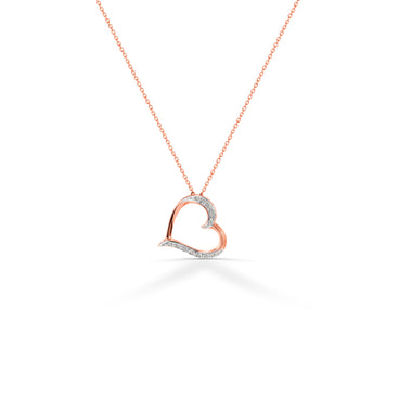 Diamond Heart Necklace in Solid Gold