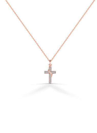 0.07 ctw Diamond Cross Necklace