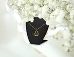 Blue Sapphire Heart Shaped Necklace in Two Tone Gold