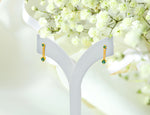 Emerald Earrings With Diamonds in 18K 14K 10K Solid Gold