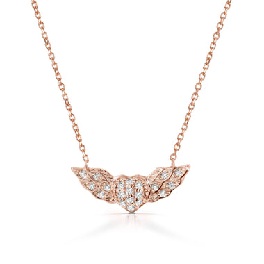 Winged Heart Diamond Necklace