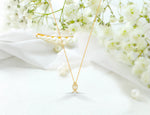 Diamond Fish Cross Necklace in 10k 14k 18k Gold