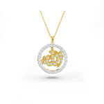 Allah Halo Diamond Necklace in Gold