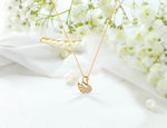 Diamond Swan Necklace in Solid Gold